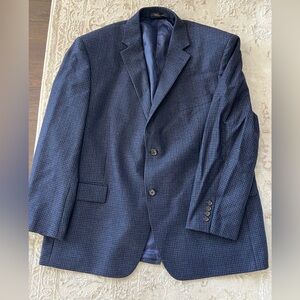 Ralph Lauren Dark Blue Checkered Blazer 100% wool